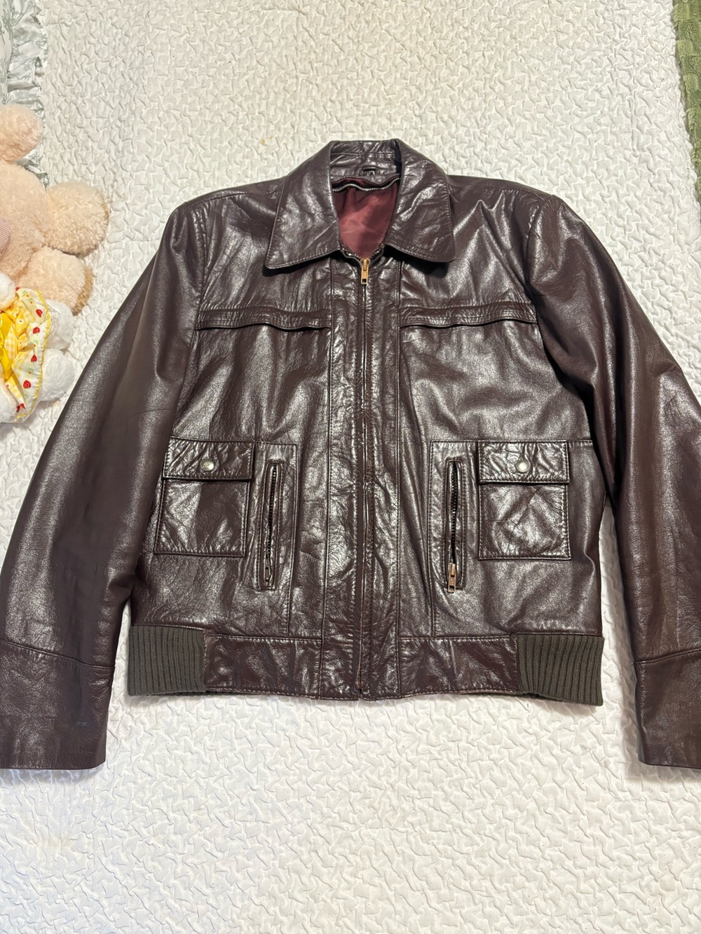 Vintage Dark Brown Leather Jacket